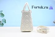 Fortok Dior Lady White Leather Enamel Gold Buckle Princess Diana Bag 24cm - 2