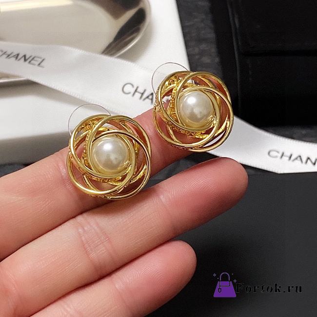 Fortok Chanel 925 Sterling Silver Earrings   - 1