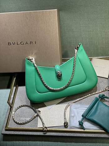 Fortok Bvlgari Serpenti Baia Shoulder Bag Green 27.5x18x4.5cm