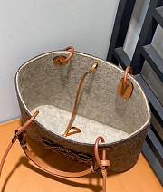 Fortok Loewe Anagram-Appliqué Leather-Trim Wool-Felt Tote Bag Brown 29x25x14cm - 2