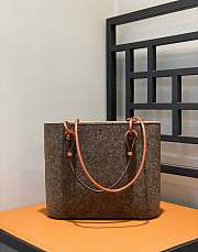 Fortok Loewe Anagram-Appliqué Leather-Trim Wool-Felt Tote Bag Brown 29x25x14cm - 3