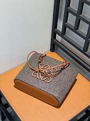 Fortok Loewe Anagram-Appliqué Leather-Trim Wool-Felt Tote Bag Brown 29x25x14cm - 4