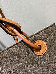Fortok Loewe Anagram-Appliqué Leather-Trim Wool-Felt Tote Bag Brown 29x25x14cm - 6