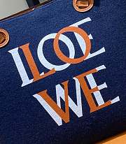Fortok Loewe Love Anagram Tote Bag Blue 29x25x14cm - 6