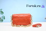 Fortok Prada Orange System Nappa Patchwork Shoulder Bag 24x15x7.5cm - 3