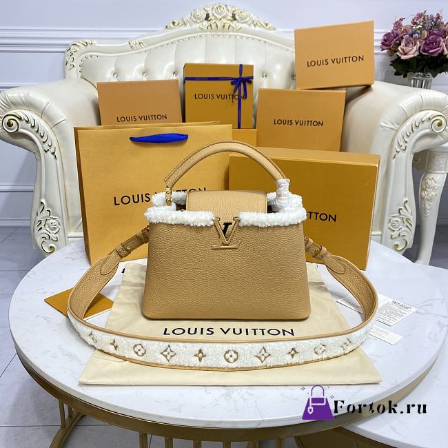 Fortok Louis Vuitton Capucines BB Bag Beige M59267 27x18x9cm - 1