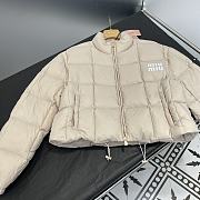 Fortok MiuMiu 23 Short-cut Nylon Down Jacket Beige  - 3