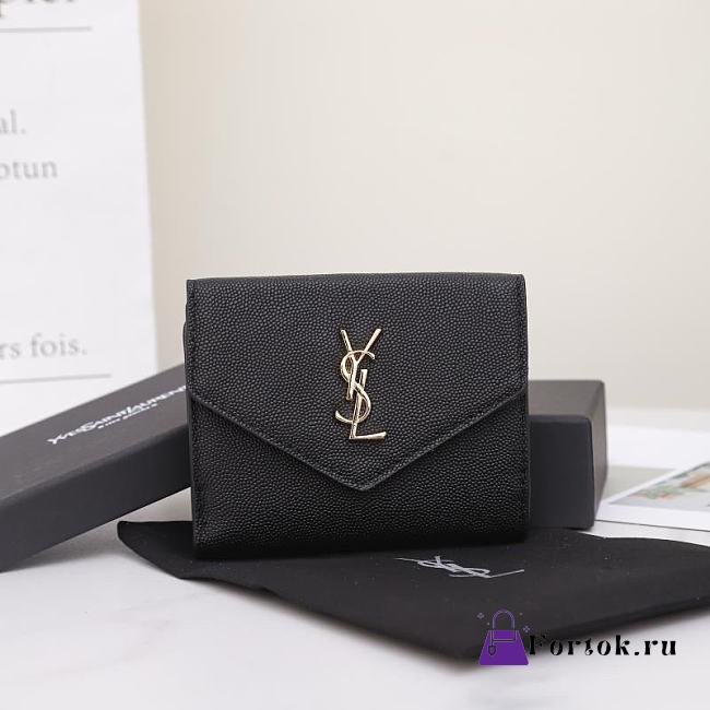 Fortok Saint Laurent Uptow Wallet Black 12.5x10x2.5cm - 1