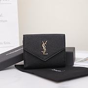 Fortok Saint Laurent Uptow Wallet Black 12.5x10x2.5cm - 1