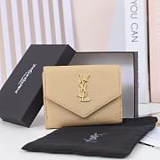 Fortok Saint Laurent Uptow Wallet Beige 12.5x10x2.5cm - 1