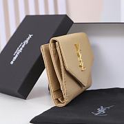 Fortok Saint Laurent Uptow Wallet Beige 12.5x10x2.5cm - 4