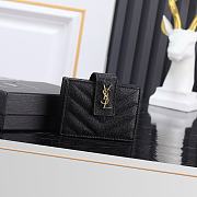 Fortok Saint Laurent Monogram Card Holder Black 10x6.5x2cm - 1