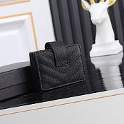 Fortok Saint Laurent Monogram Card Holder Black 10x6.5x2cm - 6