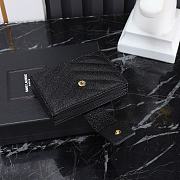 Fortok Saint Laurent Monogram Card Holder Black 10x6.5x2cm - 3