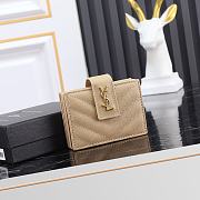 Fortok Saint Laurent Monogram Card Holder Beige 10x6.5x2cm - 1