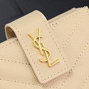 Fortok Saint Laurent Monogram Card Holder Beige 10x6.5x2cm - 2