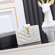 Fortok Saint Laurent Monogram Card Holder White 10x6.5x2cm - 1