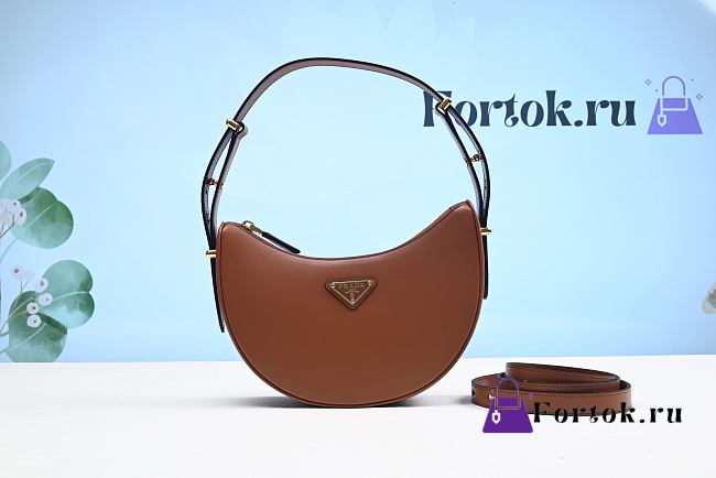 Fortok Prada Moon Leather Bag in Brown 22.5x18.5x6.5cm - 1