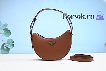 Fortok Prada Moon Leather Bag in Brown 22.5x18.5x6.5cm