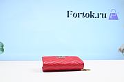 Fortok Gucci Flip Gold Buckle V-shaped Red Bag 18cm - 6