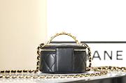 Fortok Chanel 23B Pearl Handle Chain Cosmetic Bag Black 6x11x9cm - 6