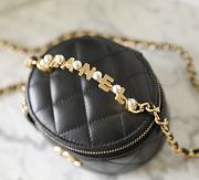 Fortok Chanel 23B Pearl Handle Chain Cosmetic Bag Black 6x11x9cm - 4