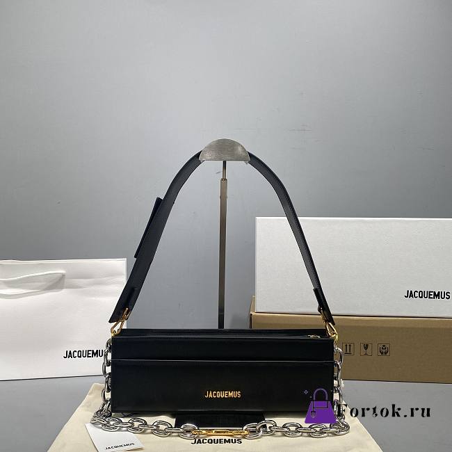 Fortok Jacquemus Le Ciuciu Logo Shoulder Bag Black 30x10.5x4.5cm - 1