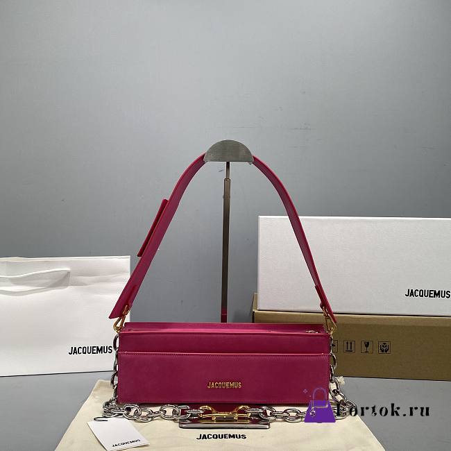 Fortok Jacquemus Le Ciuciu Logo Shoulder Bag Pink 30x10.5x4.5cm - 1