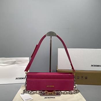 Fortok Jacquemus Le Ciuciu Logo Shoulder Bag Pink 30x10.5x4.5cm