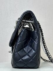 Fortok Chanel Small Shopping Bag Aged Shiny Lambskin Crystal Pearls & Black Metal in Black - 6
