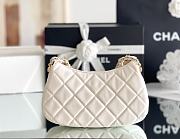 Fortok Chanel 23K Chain Hobo Armpit Bag White 23.5x5x13.5cm - 5