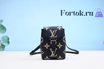 Fortok Louis Vuitton Tiny Backpack in Black & Beige M80738 13x19x8cm