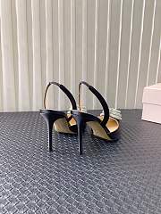 Fortok Mach&Mach SS23 Triple Crystal Heart-Embellished Satin Pumps Black - 6