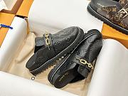 Fortok Louis Vuitton Flat Cozy Comfort Slippers Black - 5