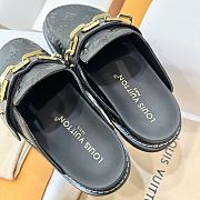 Fortok Louis Vuitton Flat Cozy Comfort Slippers Black - 2