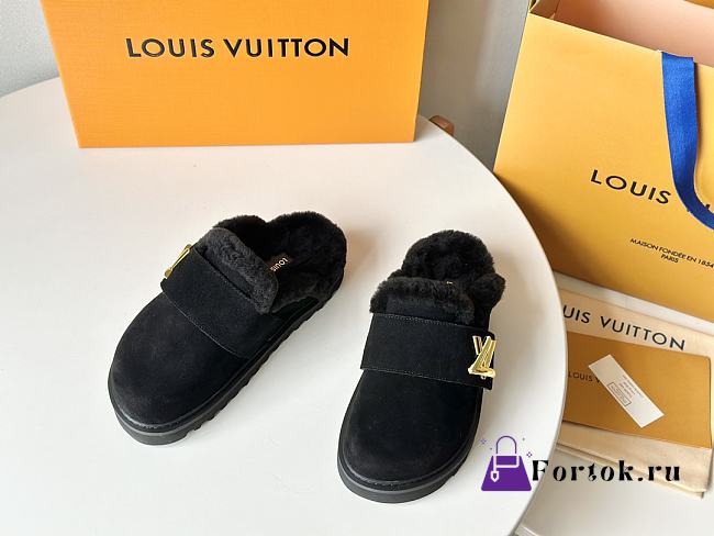 Fortok Louis Vuitton Cosy Flat Comfort Clog Black - 1