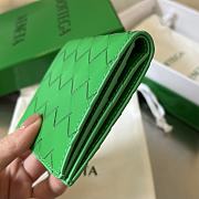 Fortok Bottega Veneta Two-Fold Vertical Short Wallet Green 10x9.5x1cm - 2