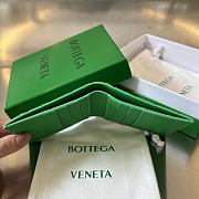 Fortok Bottega Veneta Two-Fold Vertical Short Wallet Green 10x9.5x1cm - 6