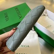 Fortok Bottega Veneta Leather Intrecciato Flap Wallet Grey 12.5x9.5x1.5cm - 5