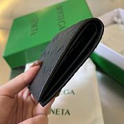 Fortok Bottega Veneta Leather Intrecciato Flap Wallet Black 12.5x9.5x1.5cm - 5