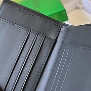 Fortok Bottega Veneta Leather Intrecciato Flap Wallet Black 12.5x9.5x1.5cm - 2