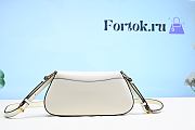 Fortok Prada Logo-plaque Shoulder Bag White 1BD345 24×11×4cm - 5