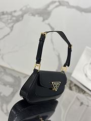 Fortok Prada Logo-plaque Shoulder Bag Black 1BD345 24×11×4cm - 3