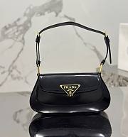 Fortok Prada Logo-plaque Shoulder Bag Black 1BD345 24×11×4cm - 1