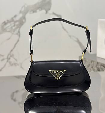 Fortok Prada Logo-plaque Shoulder Bag Black 1BD345 24×11×4cm