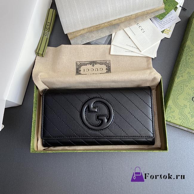 Fortok Gucci Blondie Long Wallet Black 760302 19x10x3.5cm - 1