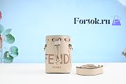 Fendi Mini Mon Tresor Leather Bucket Bag White 8BS010 12x18x10cm - 1