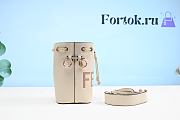Fendi Mini Mon Tresor Leather Bucket Bag White 8BS010 12x18x10cm - 3