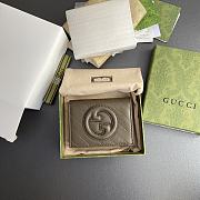 Fortok Gucci Blondie Card Case Wallet Brown Leather 760317 11x8.5x3cm - 1
