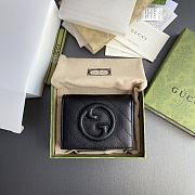 Fortok Gucci Blondie Card Case Wallet Black Leather 760317 11x8.5x3cm - 1